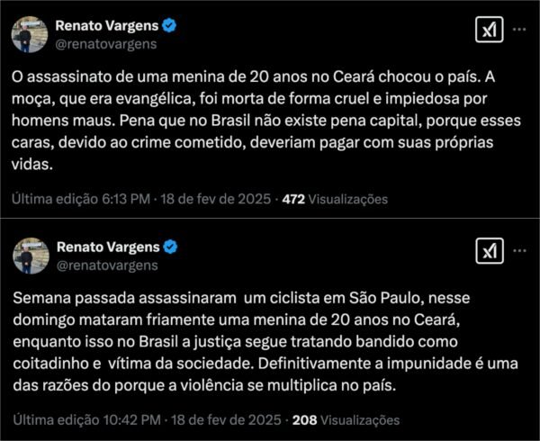 Pastor lamenta que Brasil não tenha pena de morte após morte de jovem evangélica