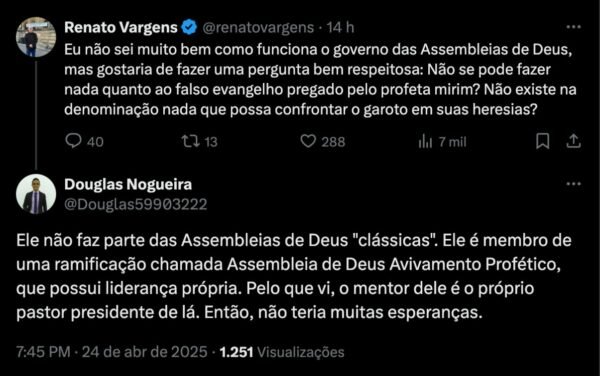 Profeta Miguel escandaliza web e mancha imagem da Assembleia de Deus