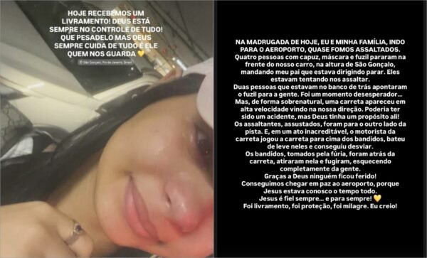 Maria Marçal escapa de tentativa de assalto no RJ: ‘Foi livramento’