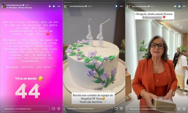 Ex-primeira-dama celebra aniversário em culto e pede orações por Bolsonaro